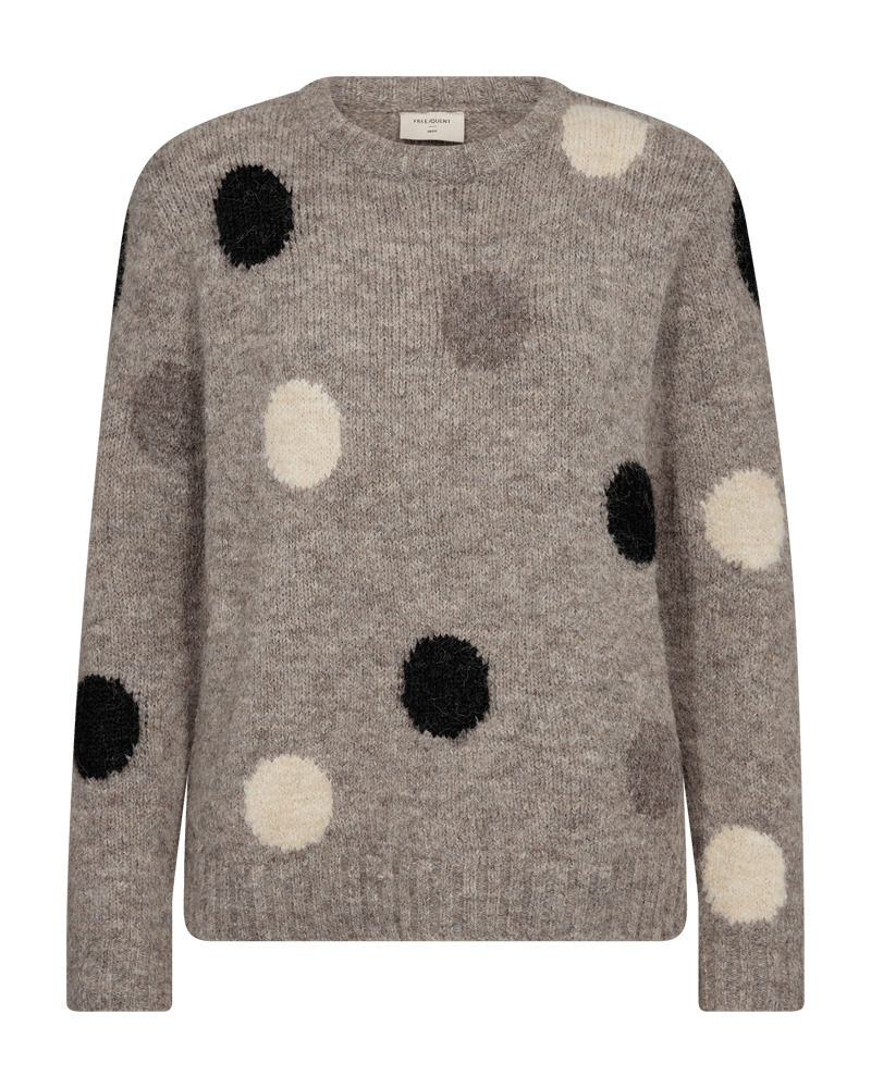 Freequent Louisa strik - desert taupe mel. w. black
