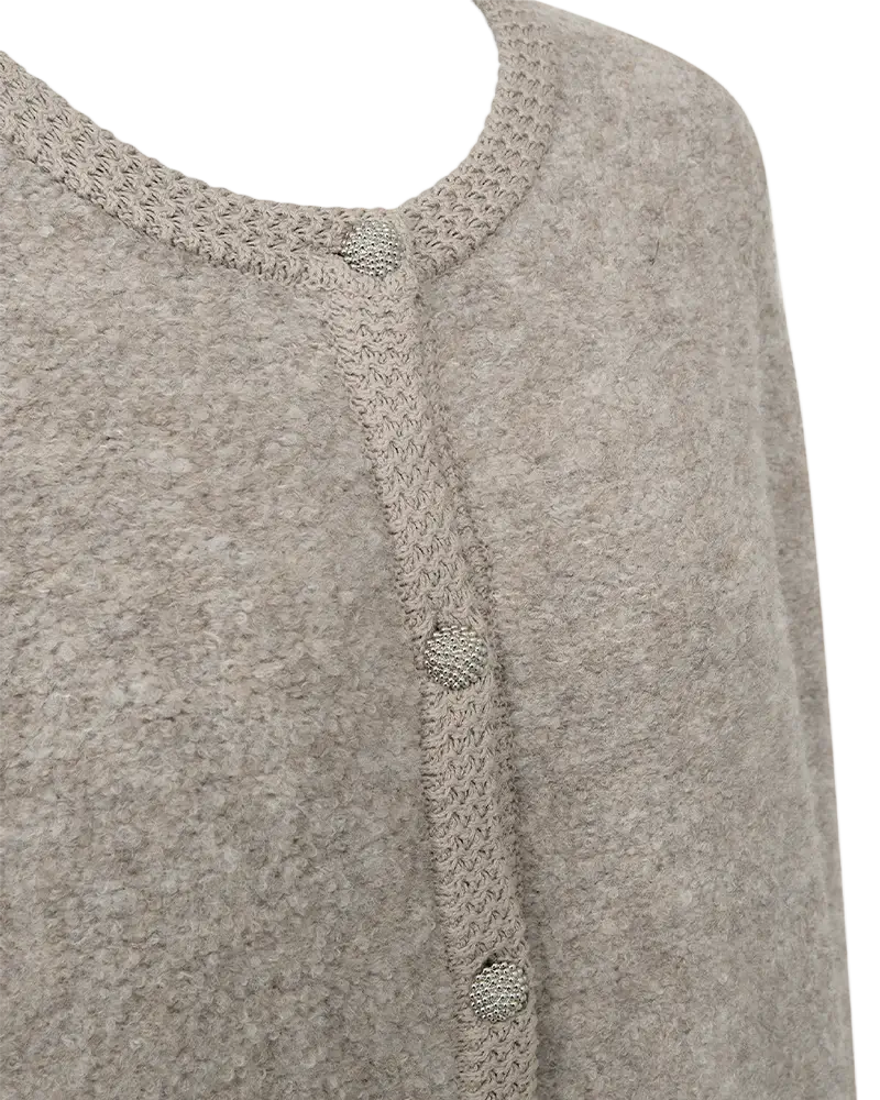 Freequent Christa cardigan - taupe melange