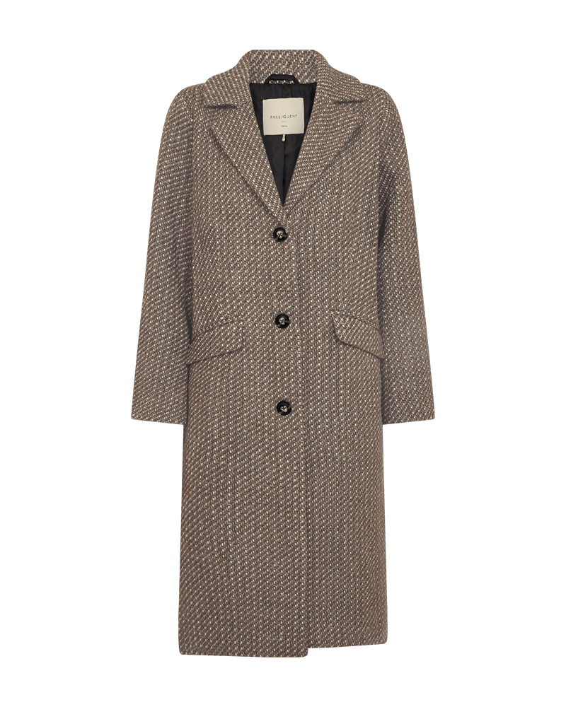 Freequent jakke / trenchcoat - brun & off-white