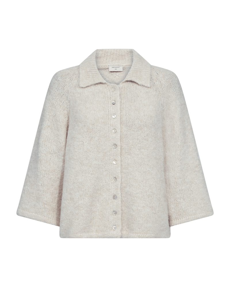 Freequent Lulu cardigan - moonbeam (sand) melange