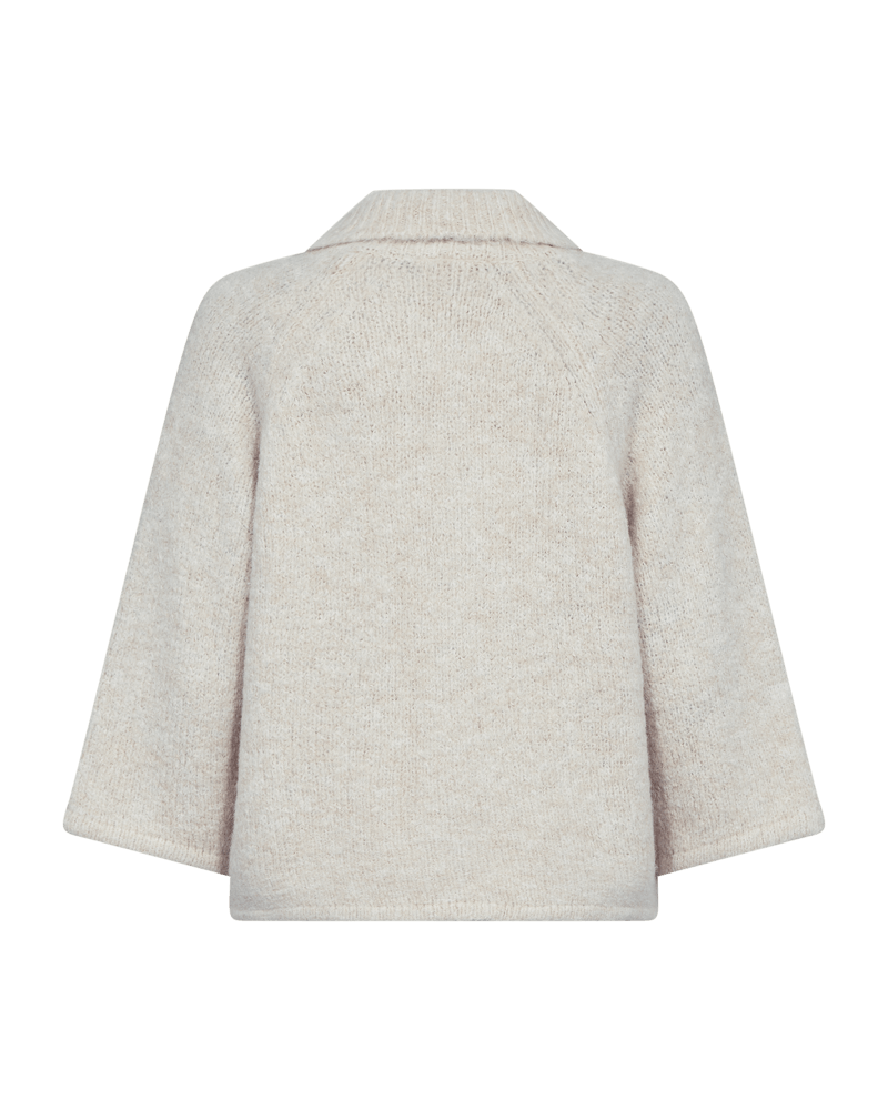 Freequent Lulu cardigan - moonbeam (sand) melange