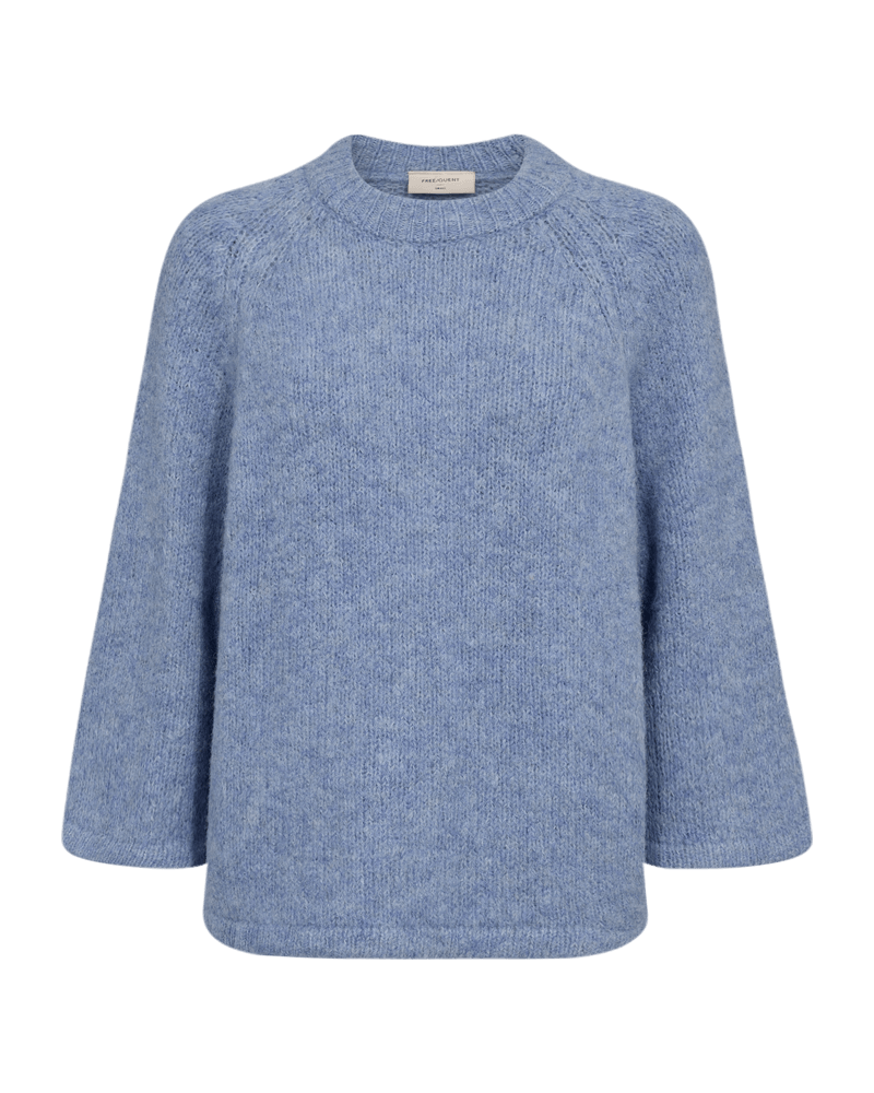 Freequent Lulu strik - lyseblå melange