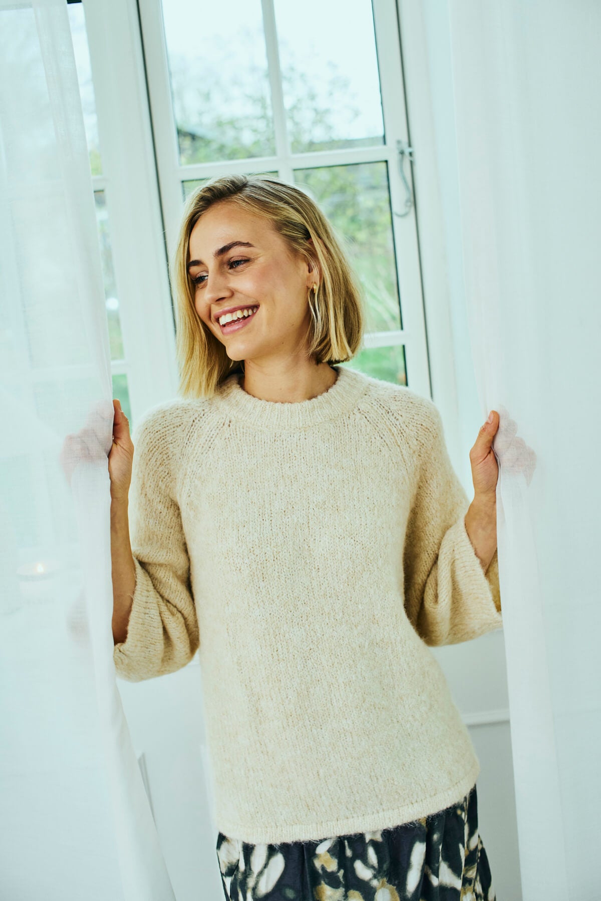 Freequent Lulu strik - moonbeam (sand) melange