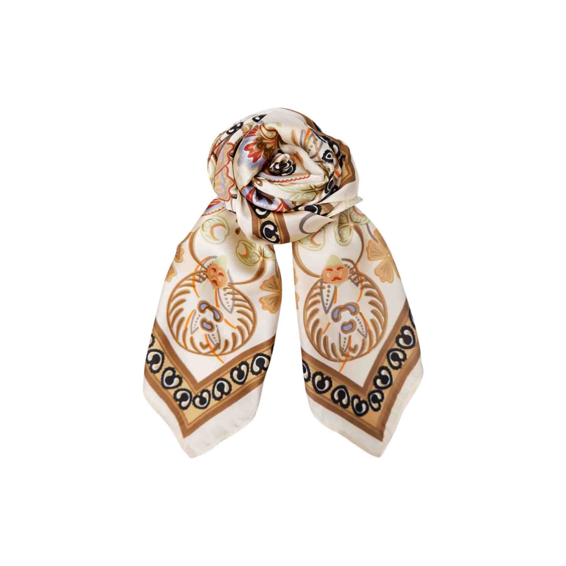 Black Colour Tazia mini tørklæde w. golden ring