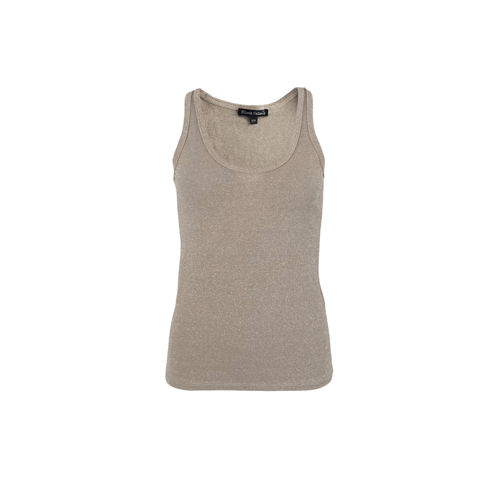 Black Colour Lurex glimmer top - sand